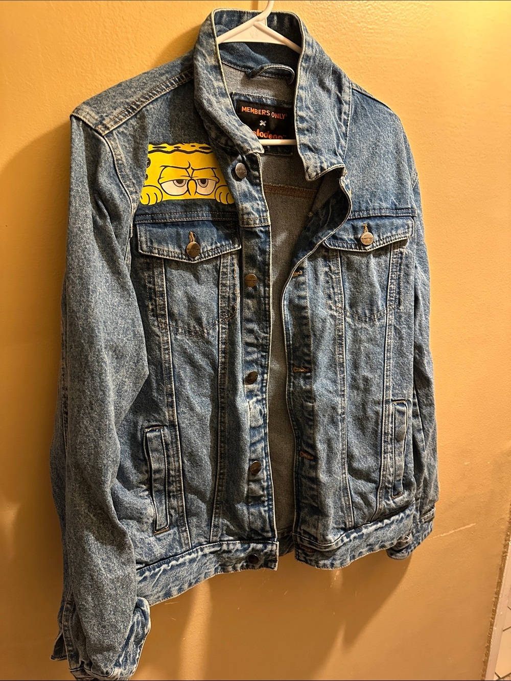 Members Only Light Blue Denim Jacket x Nickelodeon Spongebob Patch